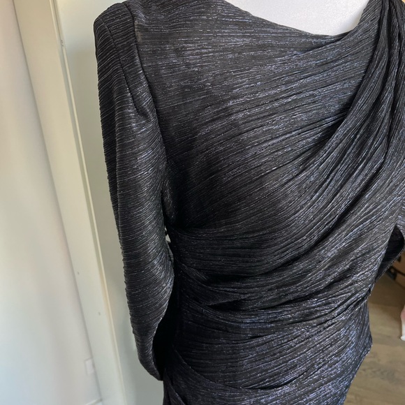 NWT. Betsy & Adam Metallic Cape Gown - Picture 11 of 15